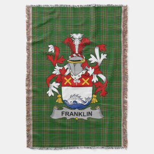  Irish Franklin Coat of Arms Family Crest Ireland Throw Blanket