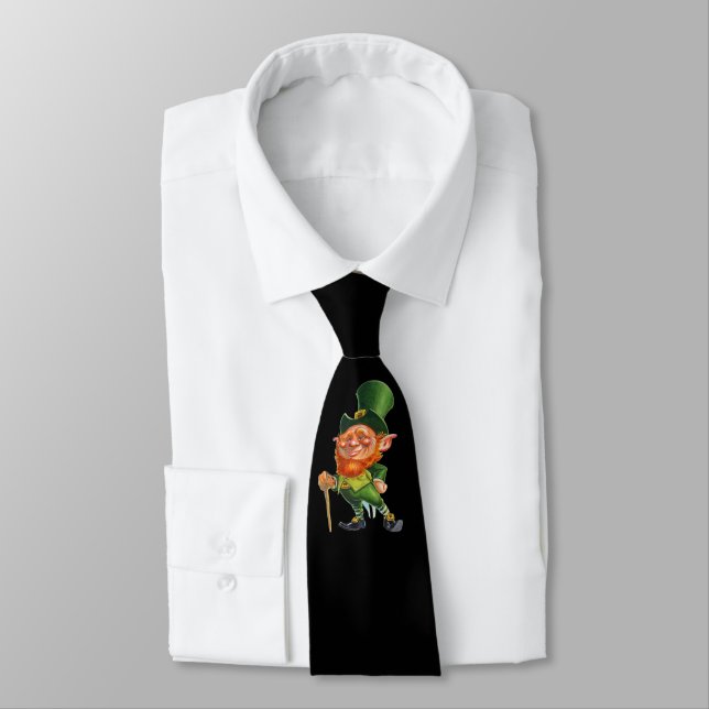 IRISH FUNNY LEPRECHAUN tie (Tied)