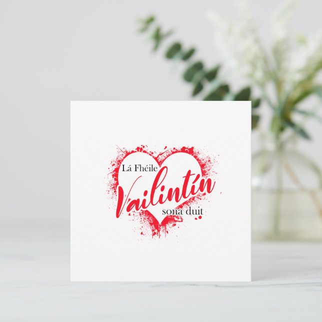 Irish Gaeilge Valentines Day Card (Standing Front)