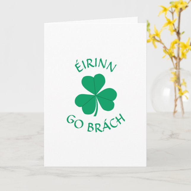 Irish Gaelic Shamrock St. Patrick's Day Card (Yellow Flower)