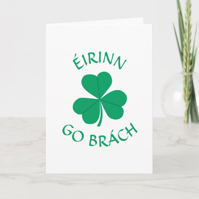 Irish Gaelic Shamrock St. Patrick's Day Card (Front)