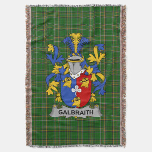 Irish Galbraith Coat of Arms Family Crest Ireland Throw Blanket