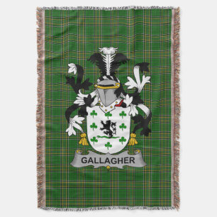 Irish Gallagher or O_Gallagher Coat of Arms Famil Throw Blanket