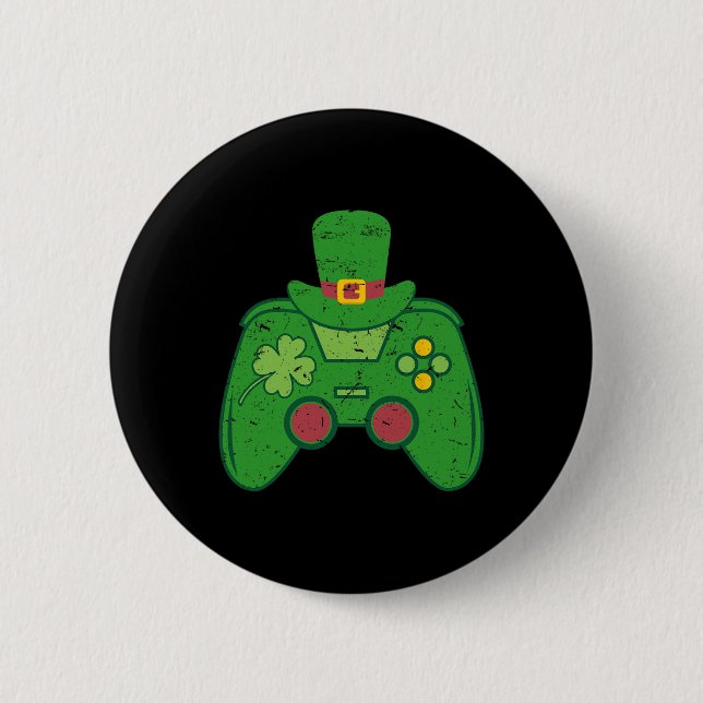 Irish Gamer Boys Video Game Controller St Patricks 2 Inch Round Button (Front)