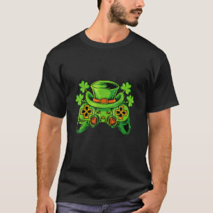 Irish Gamer Controller Shamrock Boys Men St Patric T-Shirt