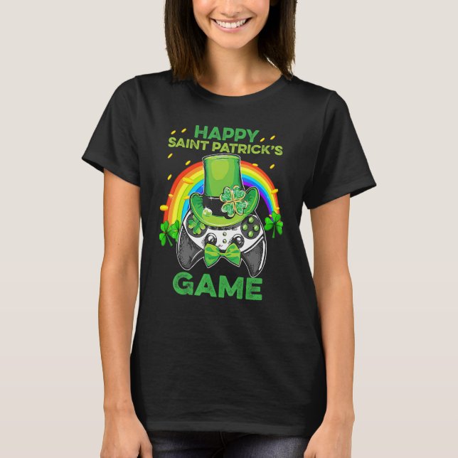 Irish Gamer Gaming Controller Happy Saint Patrick' T-Shirt (Front)