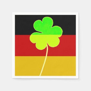 Irish German Flag Shamrock Clover St. Patrick Fun Napkin