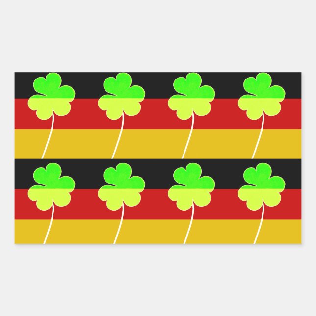 Irish German Flag Shamrock Clover St. Patrick Fun Sticker (Front)
