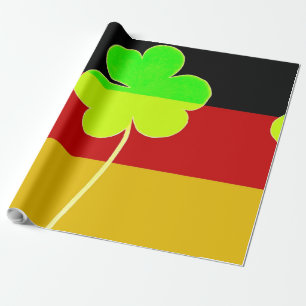 Irish German Flag Shamrock Clover St. Patrick Fun Wrapping Paper