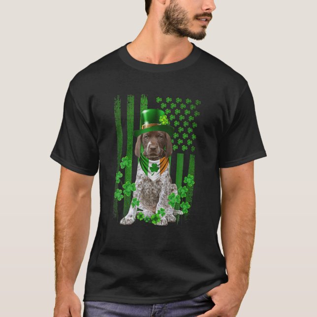 Irish German Shorthaired Pointer St Patrick's Day T-Shirt (Front)