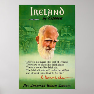 Irish Gift Ireland Art Print Pan Am Travel Poster