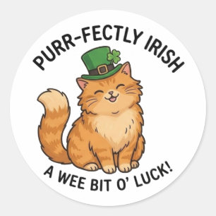 Irish Ginger Cat St. Patrick's Day Sticker