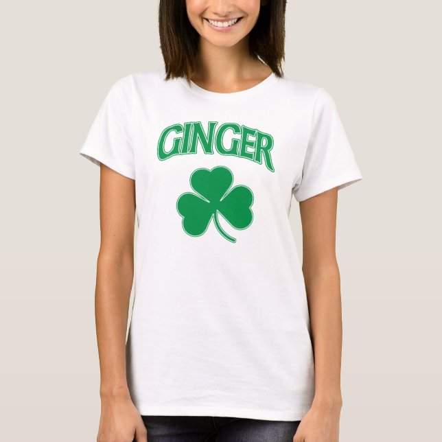 Irish Ginger Shamrock T-Shirt (Front)