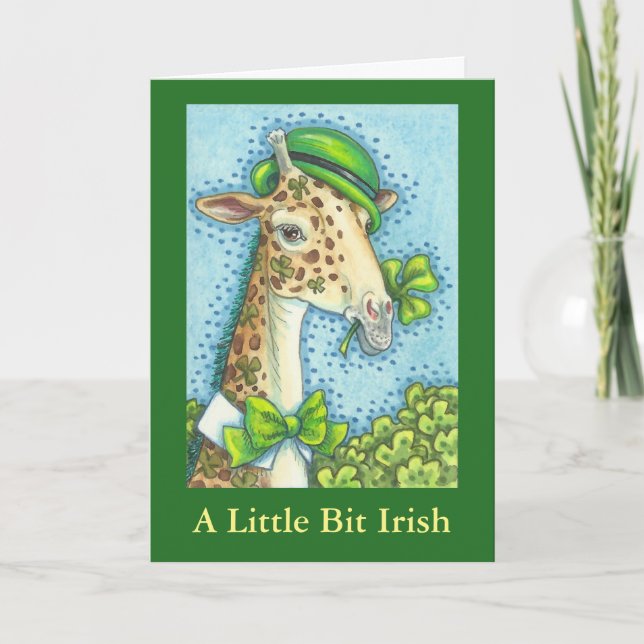 IRISH GIRAFFE ST. PATRICK'S DAY GREETING CARD (Front)