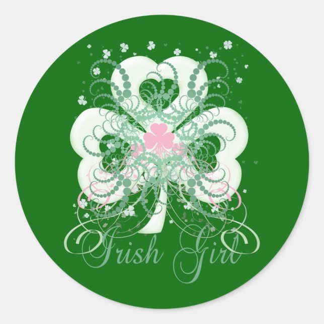 Irish Girl 2 Classic Round Sticker (Front)