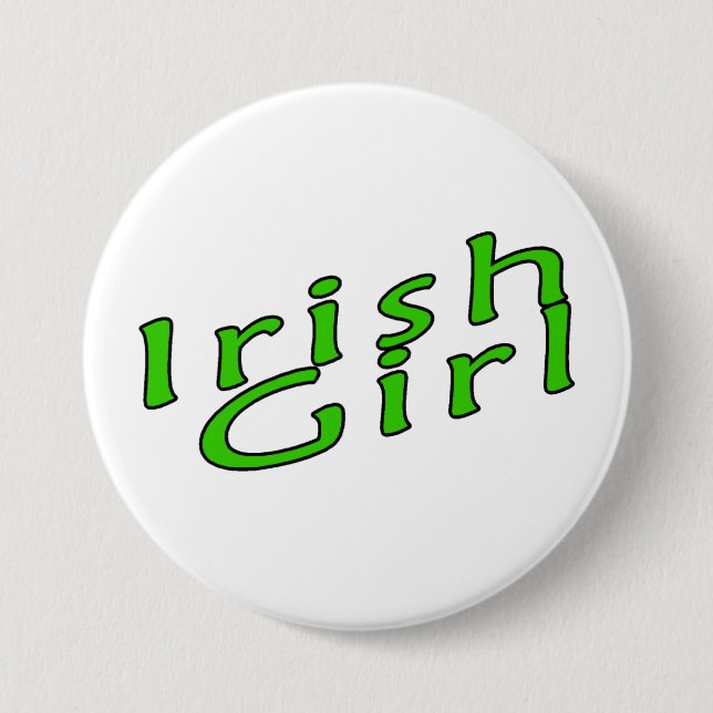 Irish Girl 3 Inch Round Button (Front)