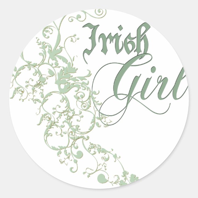Irish Girl Classic Round Sticker (Front)