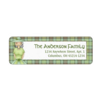Irish Girl Doll St. Patrick's Address Label 1