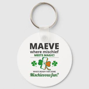 Irish Girl Name: Maeve - Mischief Meets Magic Keychain