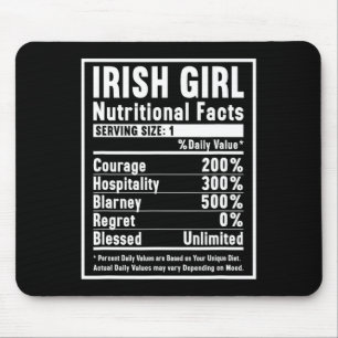 Irish Girl Nutrition Facts Mouse Pad