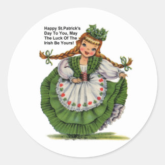 Irish Girl Round Sticker