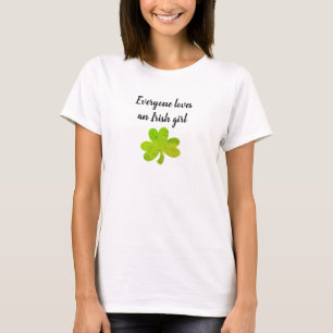 Irish Girl Shamrock Irish Painting T-Shirt