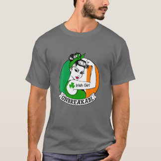 Irish Girl Unbreakable - Patrick Day Ireland Flag T-Shirt