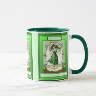Irish girl wearing the green mug
