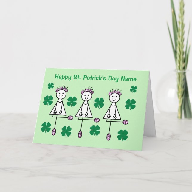 Irish Girls Dancing St Patrick's Day Card (Front)