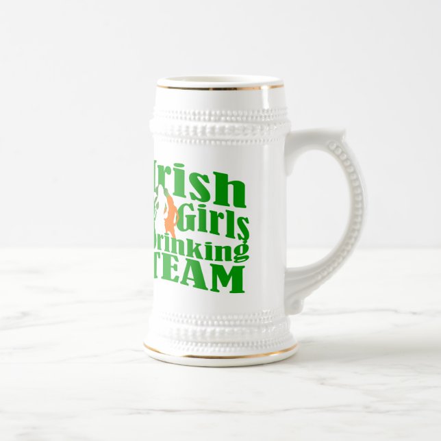 Irish girls drinking team beer stein (Right)