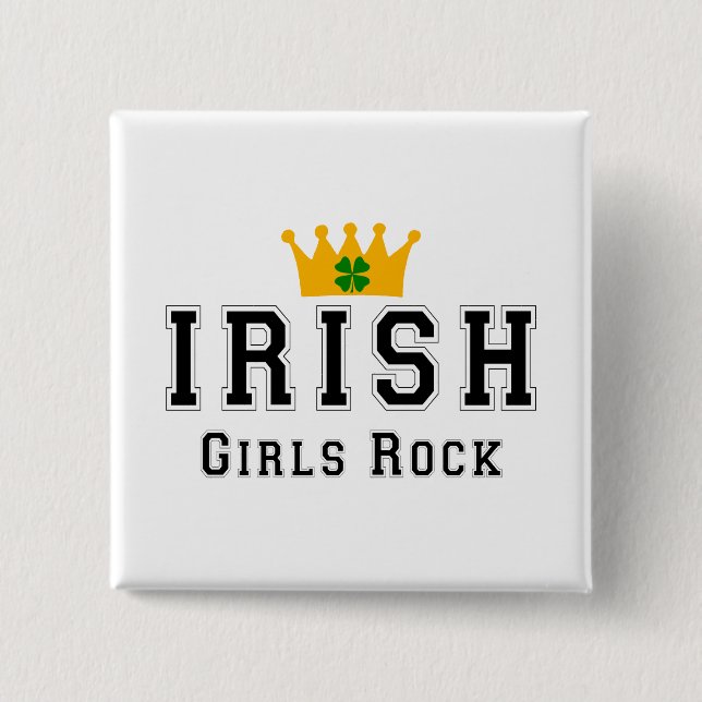 Irish Girls Rock 2 Inch Square Button (Front)
