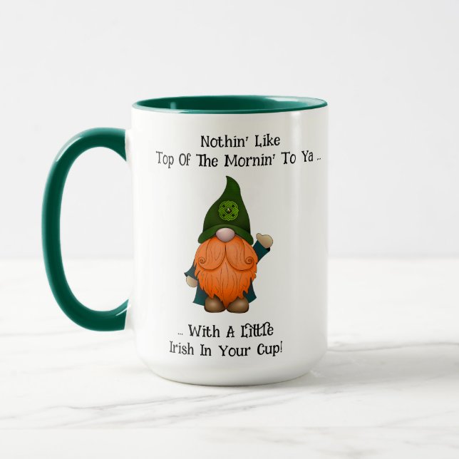 Irish Gnome St. Patarick's Day Mug (Left)