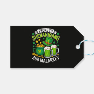 Irish Gnome St Patricks Prone to Shenanigans Gift Tags