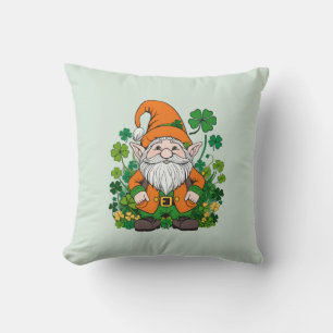 Irish Gnome Throw Pillow