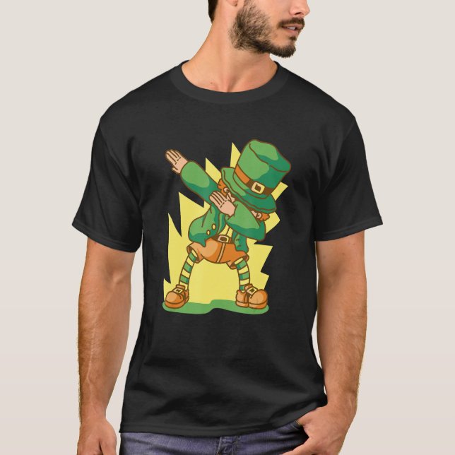 Irish Goblin Dabbing Figurine Ireland 1 T-Shirt (Front)