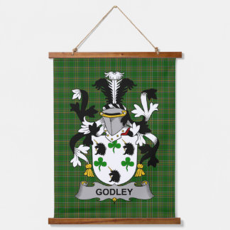 Irish Godley Coat of Arms Family Crest Hanging Tapestry