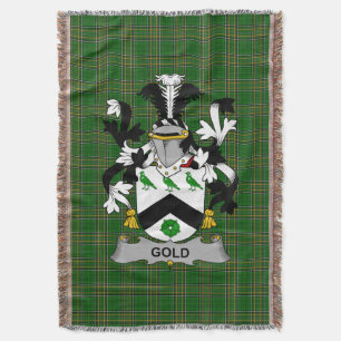 Irish Gold Coat of Arms Family Crest Ireland Throw Blanket