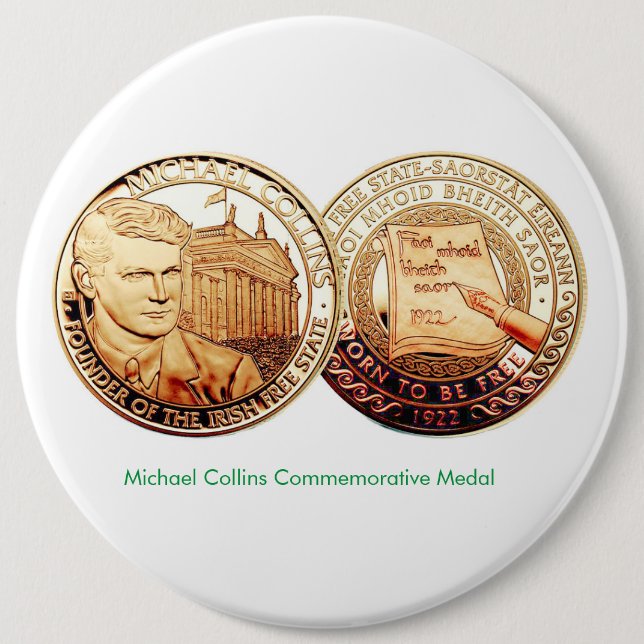 Irish Gold Coin for Badge 6 Inch Round Button (Front)