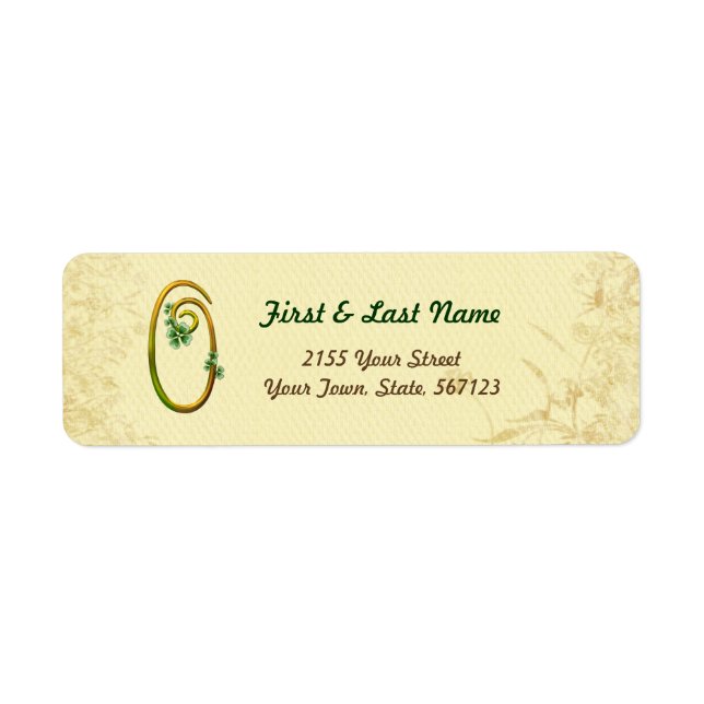 Irish Gold Monogram 0 Label (Front)