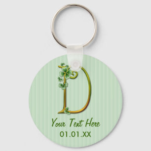 Irish Gold Monogram D -Customize Keychain