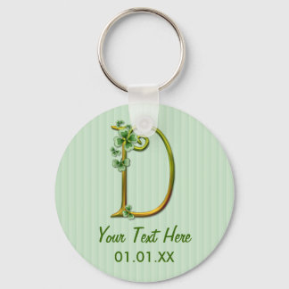 Irish Gold Monogram D -Customize Keychain