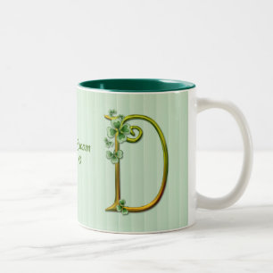 Irish Gold Monogram D - Customize Two-Tone Coffee Mug
