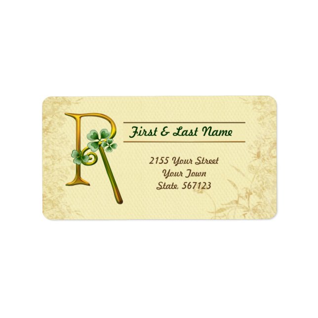 Irish Gold Monogram R Label (Front)