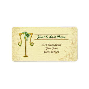 Irish Gold Monogram T Label