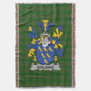 Irish Golding Coat of Arms Family Crest Ireland Throw Blanket