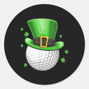 Irish Golf St Patricks Day Leprechaun Hat Shamrock Classic Round Sticker