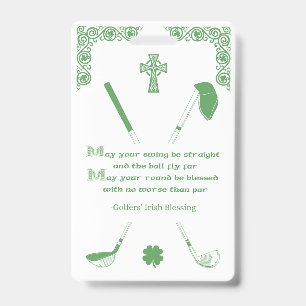 Irish Golfers' Blessing Card Badge