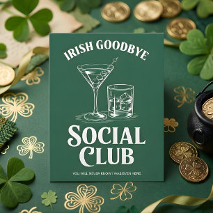 Irish Goodbye Social Club Party Humor Holiday Card