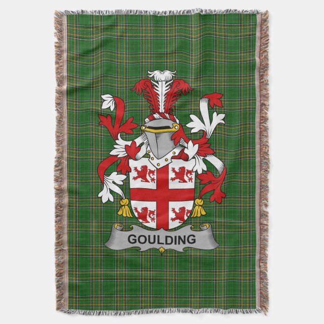  Irish Goulding or O_Goillin Coat of Arms Family C Throw Blanket (Front Vertical)