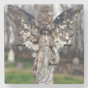 Irish Graveyard Angel, Dingle, Kerry Ireland Stone Coaster